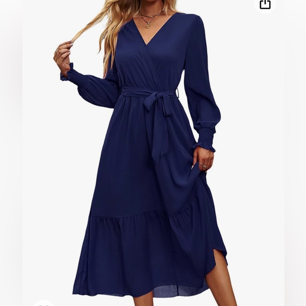 Navy Long sleeve maxi dress